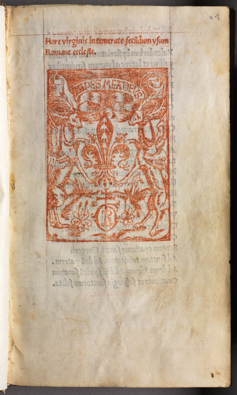 Gedrucktes Stundenbuch (Gebrauch von Rom): Druckermarke von Guillaume Le Rouge