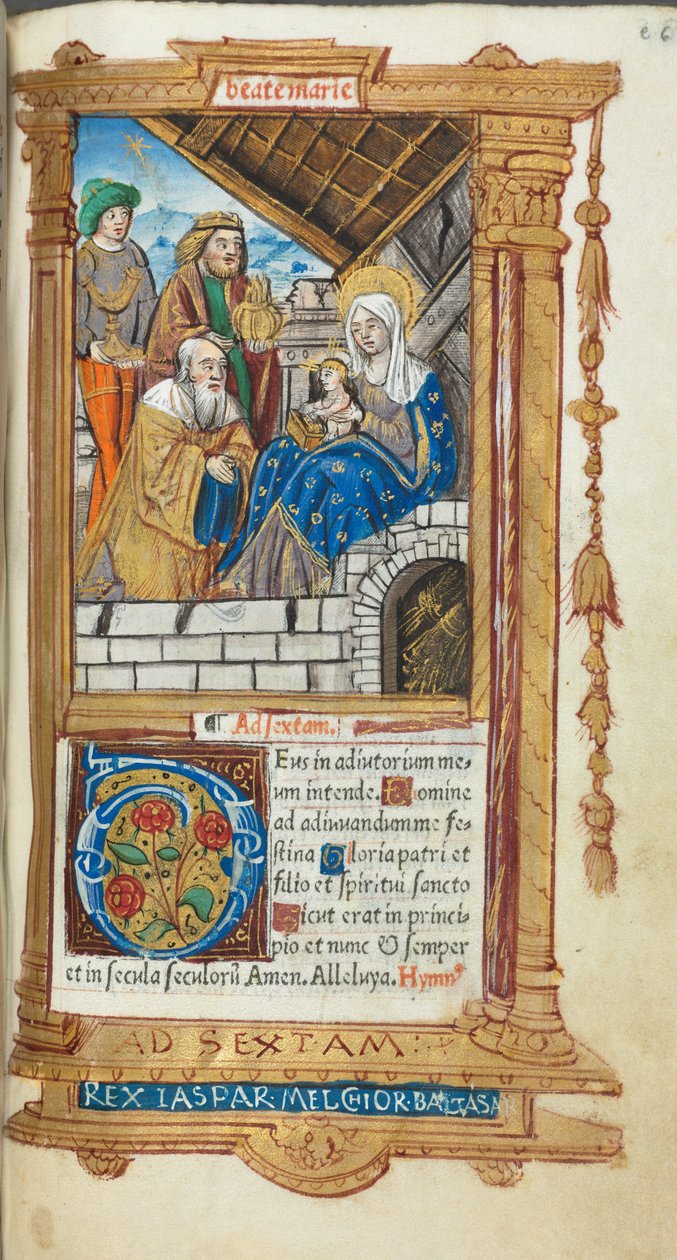 Stundenbuch (Gebrauch von Rom): fol. 38r, Anbetung der Könige von Guillaume Le Rouge