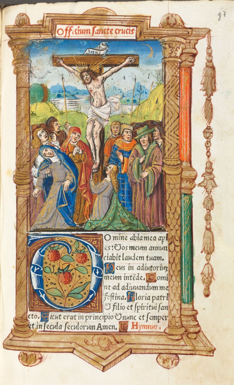 Gedrucktes Stundenbuch (Gebrauch von Rom): fol. 55r, Die Kreuzigung von Guillaume Le Rouge