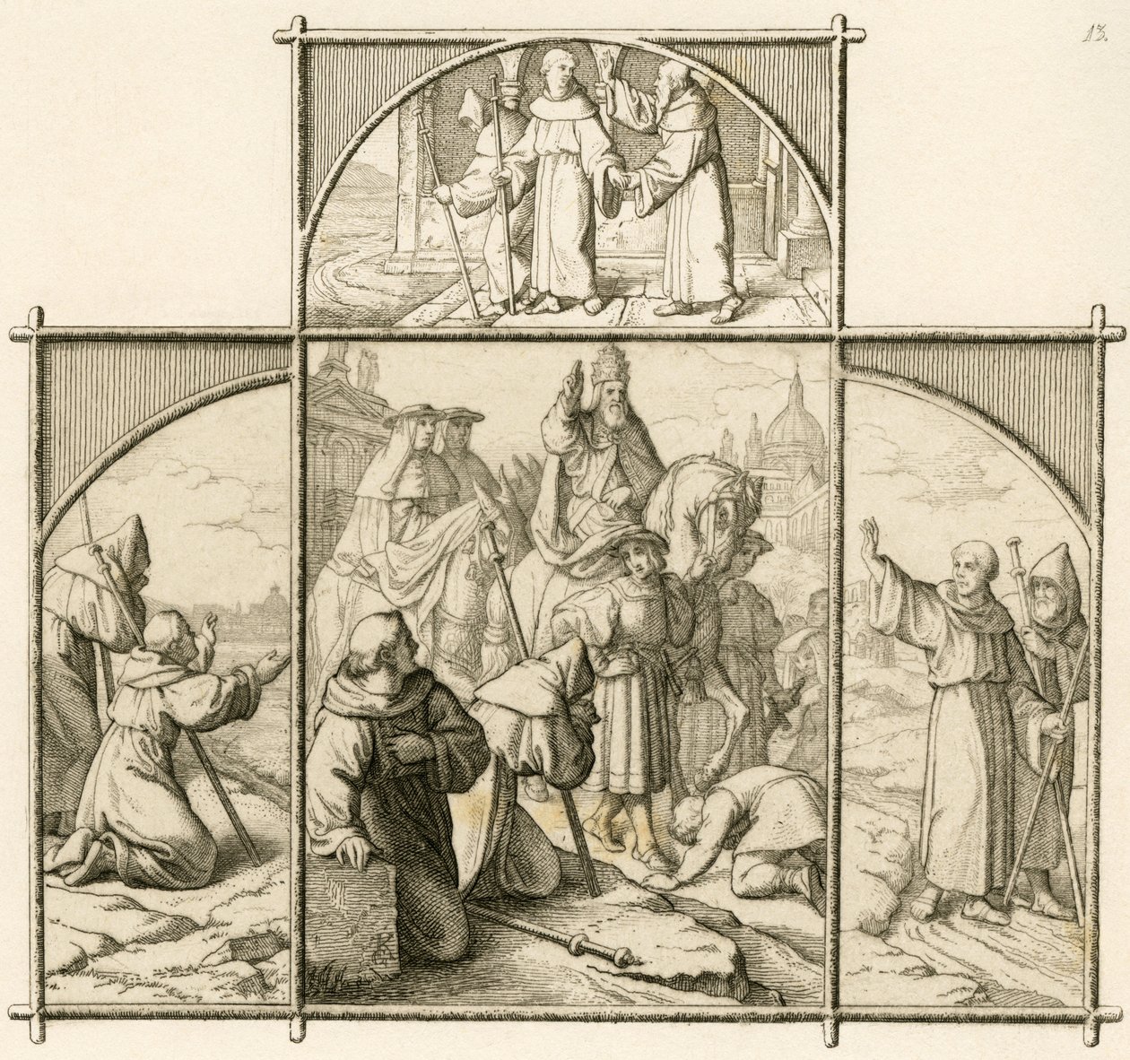 Martin Luthers Reise nach Rom 1510. Er war glücklich, Rom zu sehen, aber entsetzt über die Pracht und Verderbtheit von Gustav Ferdinand Leopold Konig