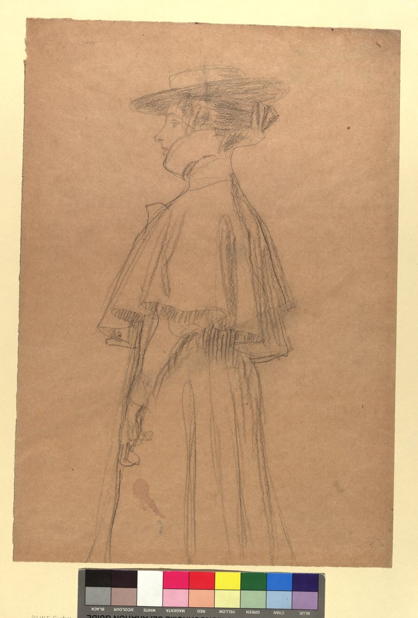 Dame mit Hut und Mantel von Gustav Klimt