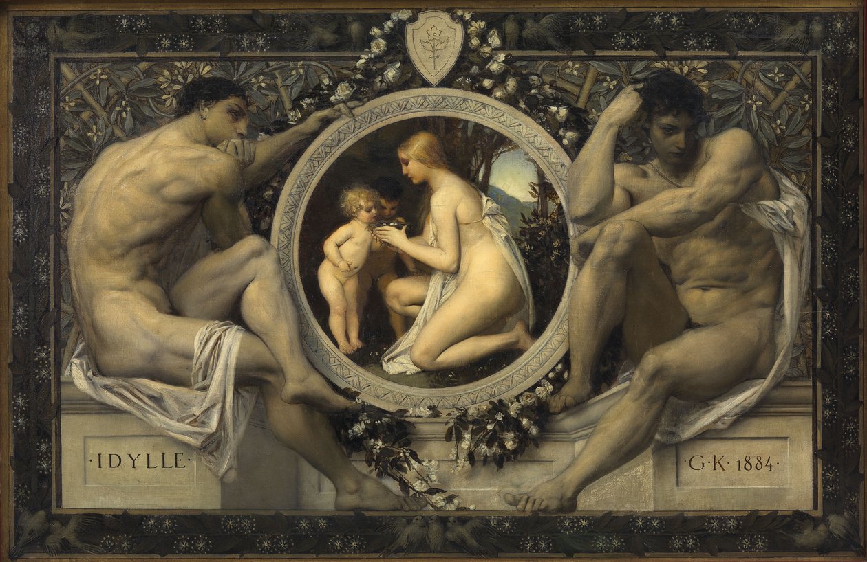 Idylle (Vorlage zu: Gerlach & Schenk, Allegorien und Embleme, Nr. 75) von Gustav Klimt