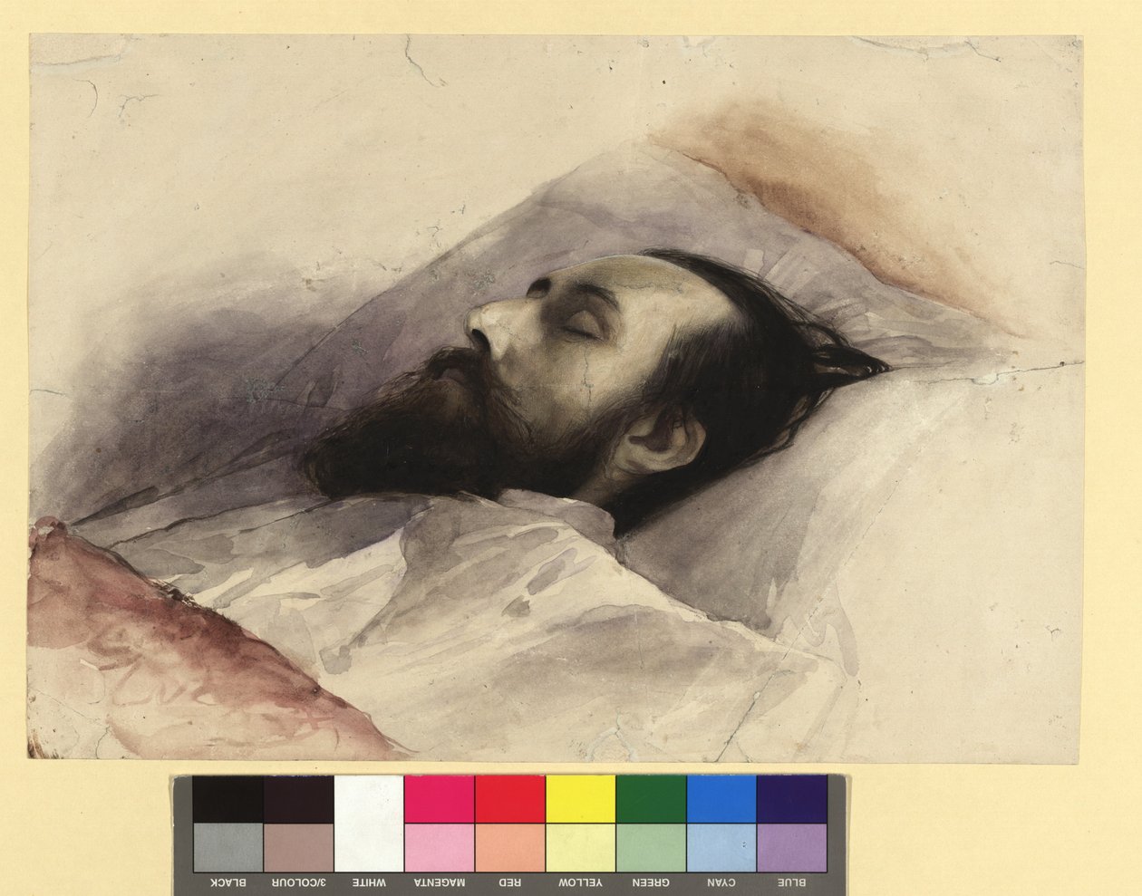 Julius Lott (1836-1883) auf dem Totenbett von Gustav Klimt