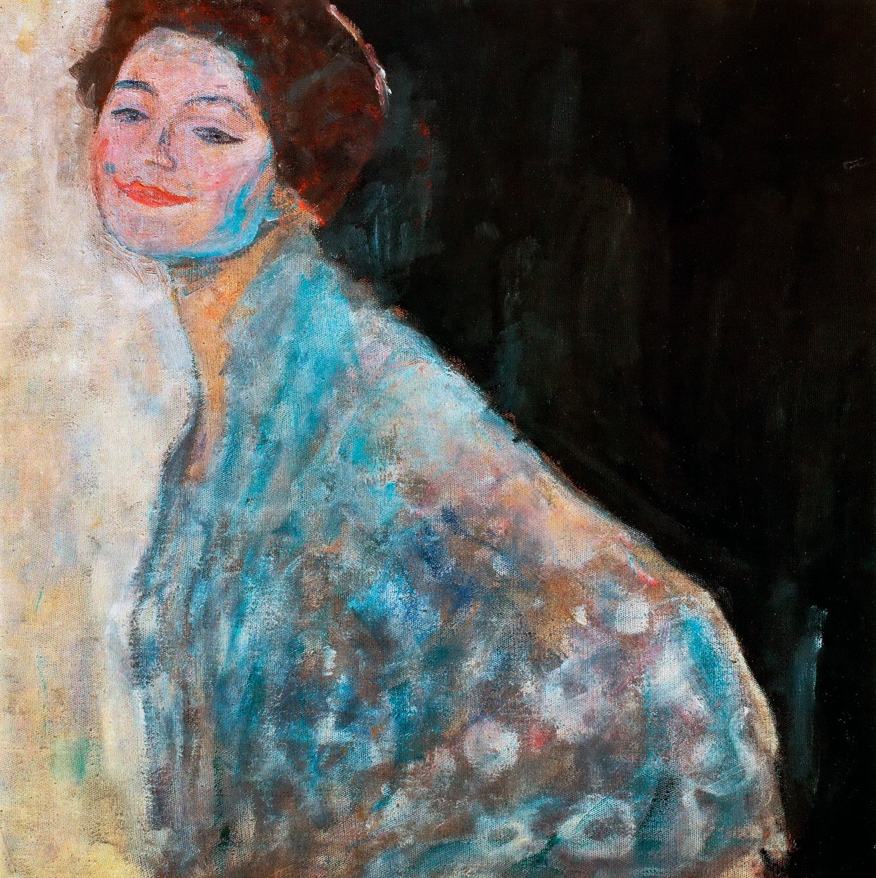 Porträt einer Dame in Weiß (unvollendet), 1917 von Gustav Klimt