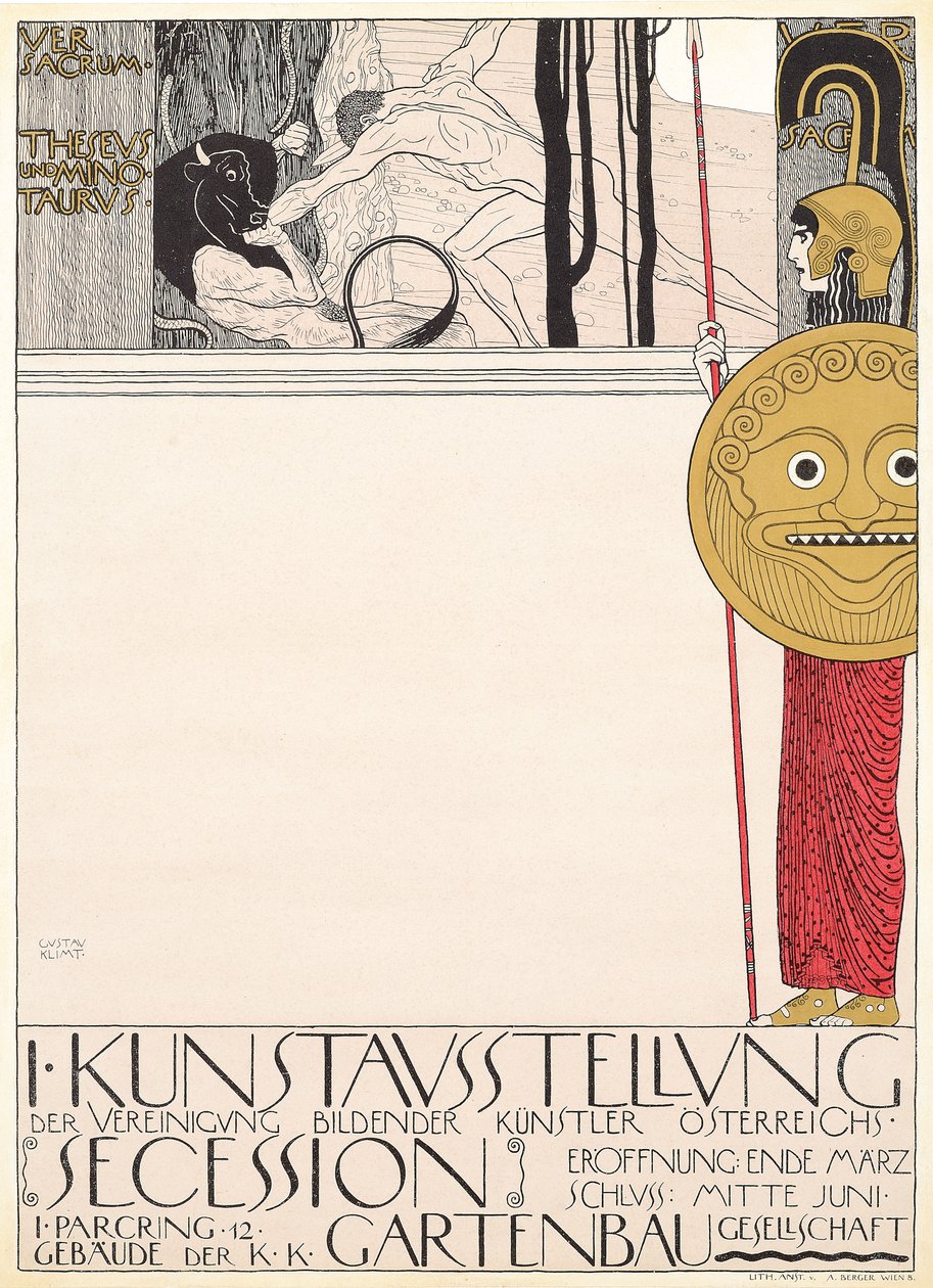 Plakat für die erste Sezessionsausstellung in Wien, 1898 von Gustav Klimt
