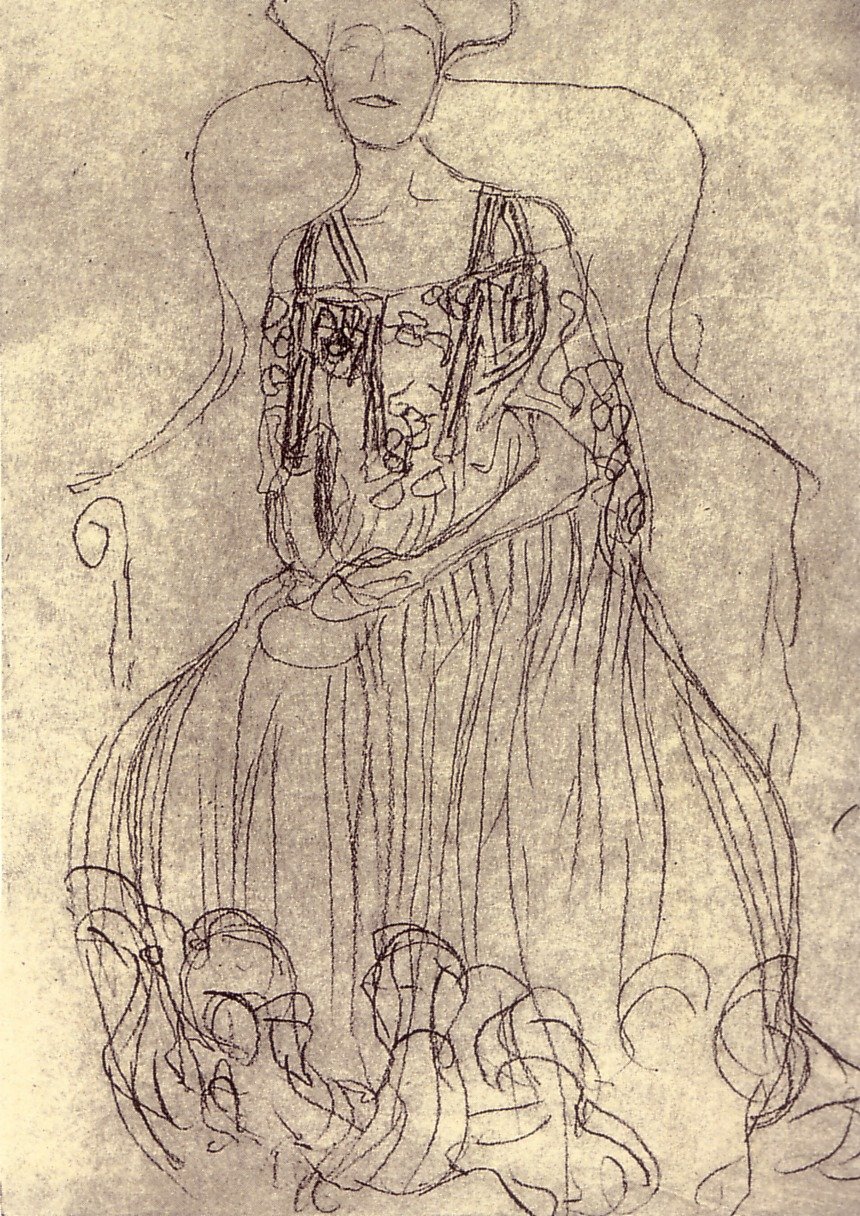 Studie für das Gemälde Bildnis Adele Bloch-Bauer I von Gustav Klimt