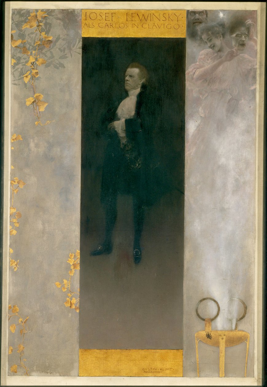 Der Schauspieler Josef Lewinsky als Carlos in Goethes "Clavigo" von Gustav Klimt
