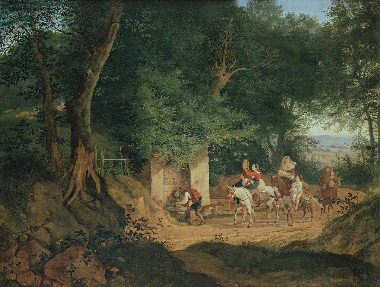 Der Brunnen im Wald von Ariccia, 1831 von Gustav Karl Ludwig Richter