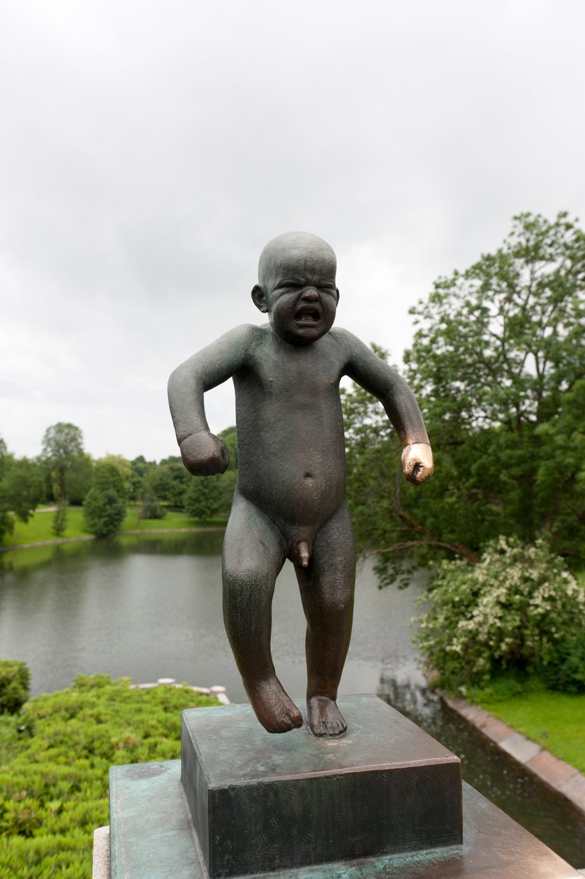 "Sinnatageen" wütender Junge, Skulptur im Frogner Park, Oslo, Norwegen von Gustav Vigeland