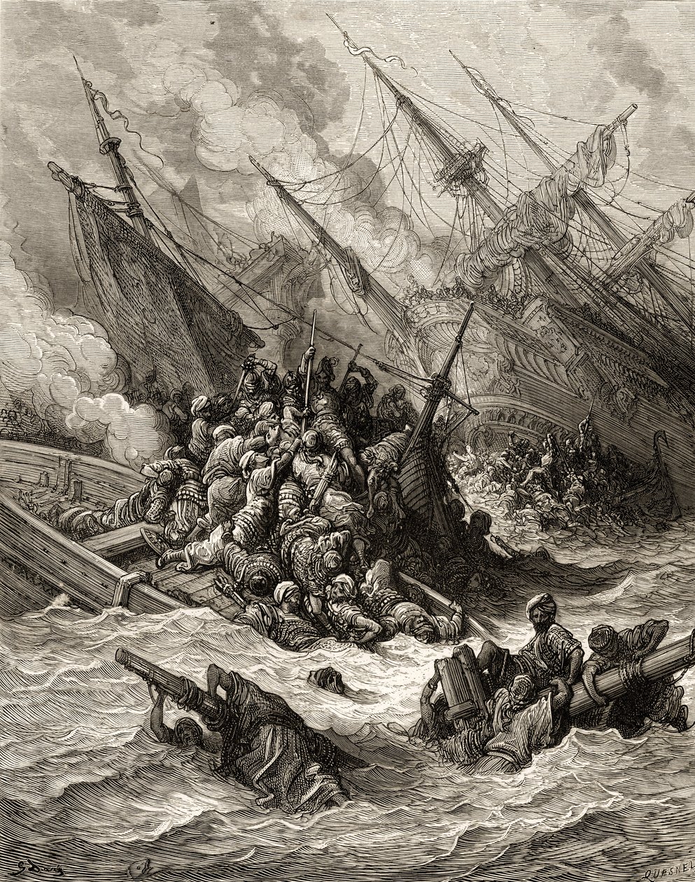 Schlacht von Lepanto 1571, Illustration aus 