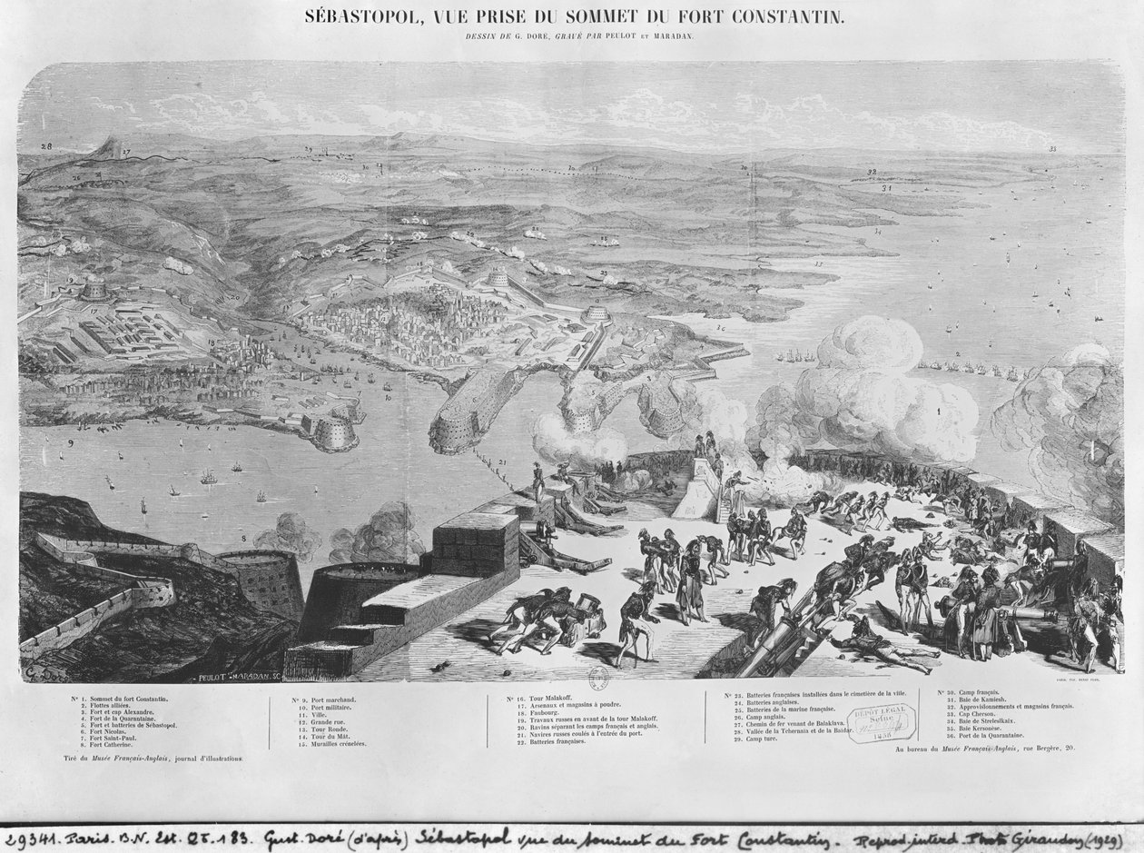 Sebastopol von Fort Konstantin, graviert von Peulot Maradan von Gustave Dore