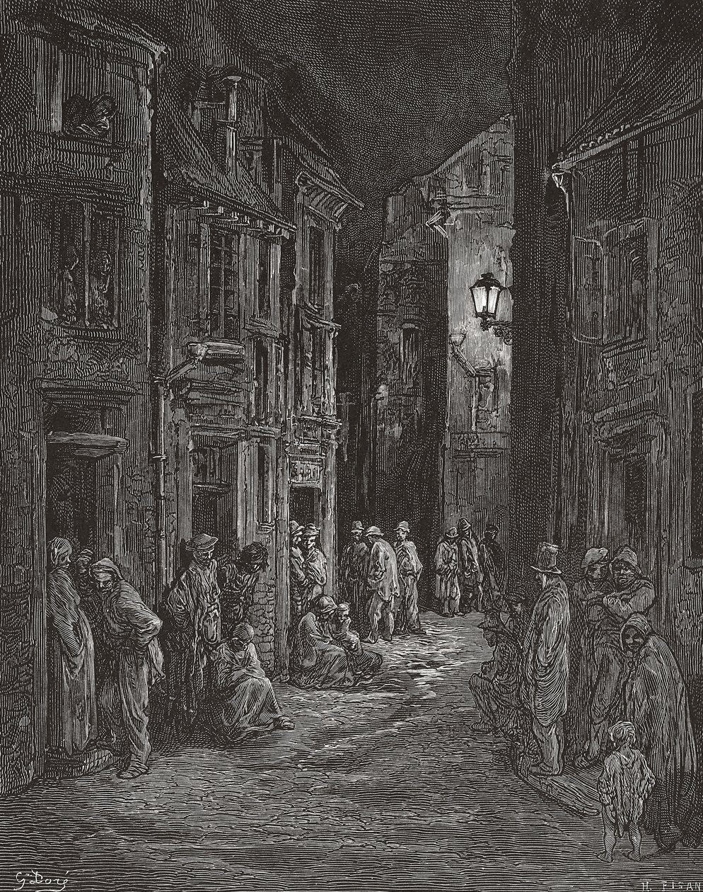 Slums von Bluegate Fields, London im 19. Jahrhundert von Gustave (after) Dore