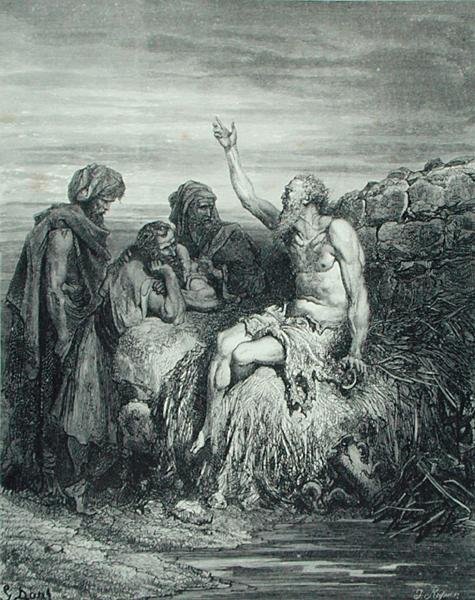 Hiob und seine Freunde, graviert von J. Regnier, ca. 1868 von Gustave (after) Dore