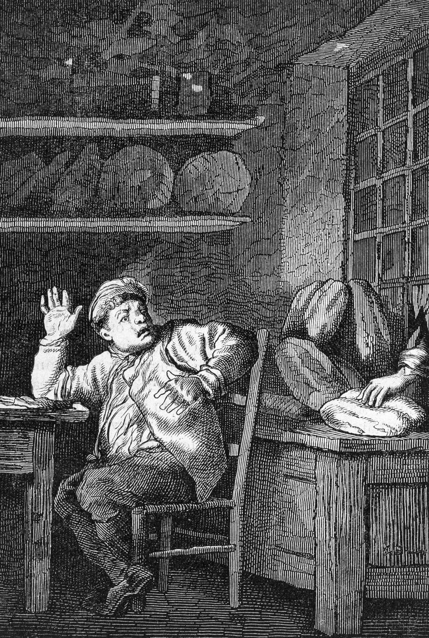 Der Diebstahl von Jean Valjean - in „Les Misérables“ von Victor Hugo, ill. von Brion, ed. Hetzel und Lacroix von Gustave Brion