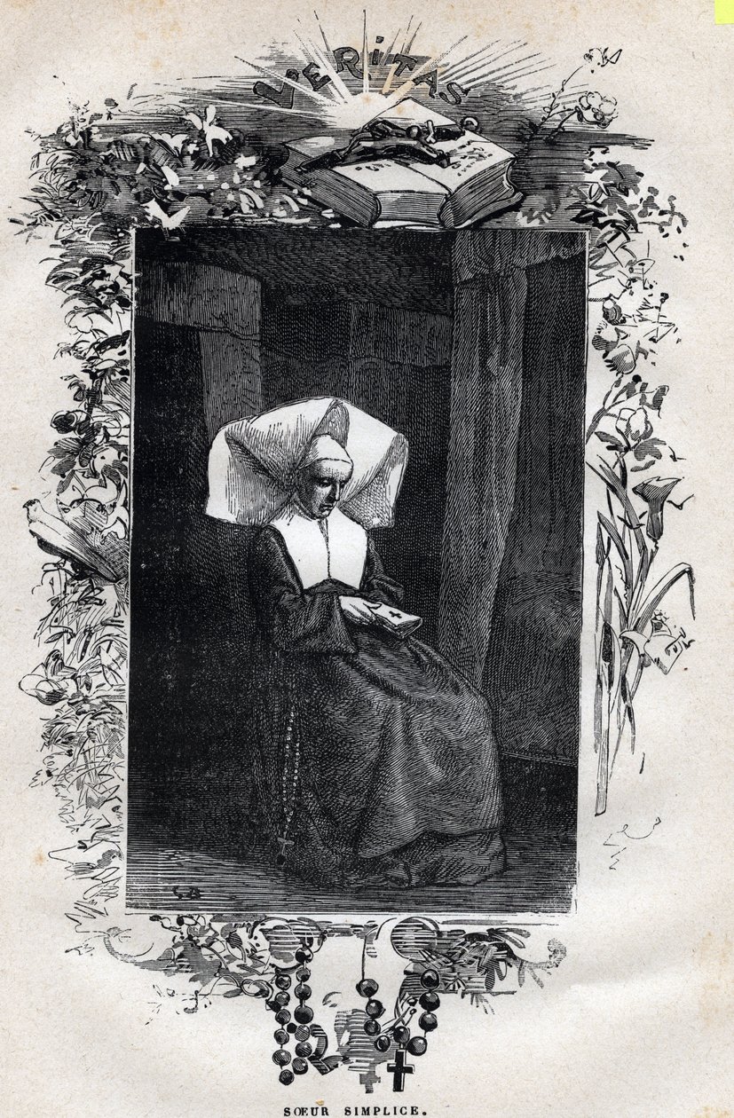 Porträt von Schwester Simplice - Illustration von Gustave Brion (1824-1877) für „Die Elenden - Erster Teil: Fantine“ von Victor Hugo (1802-1885) 1862 von Gustave Brion