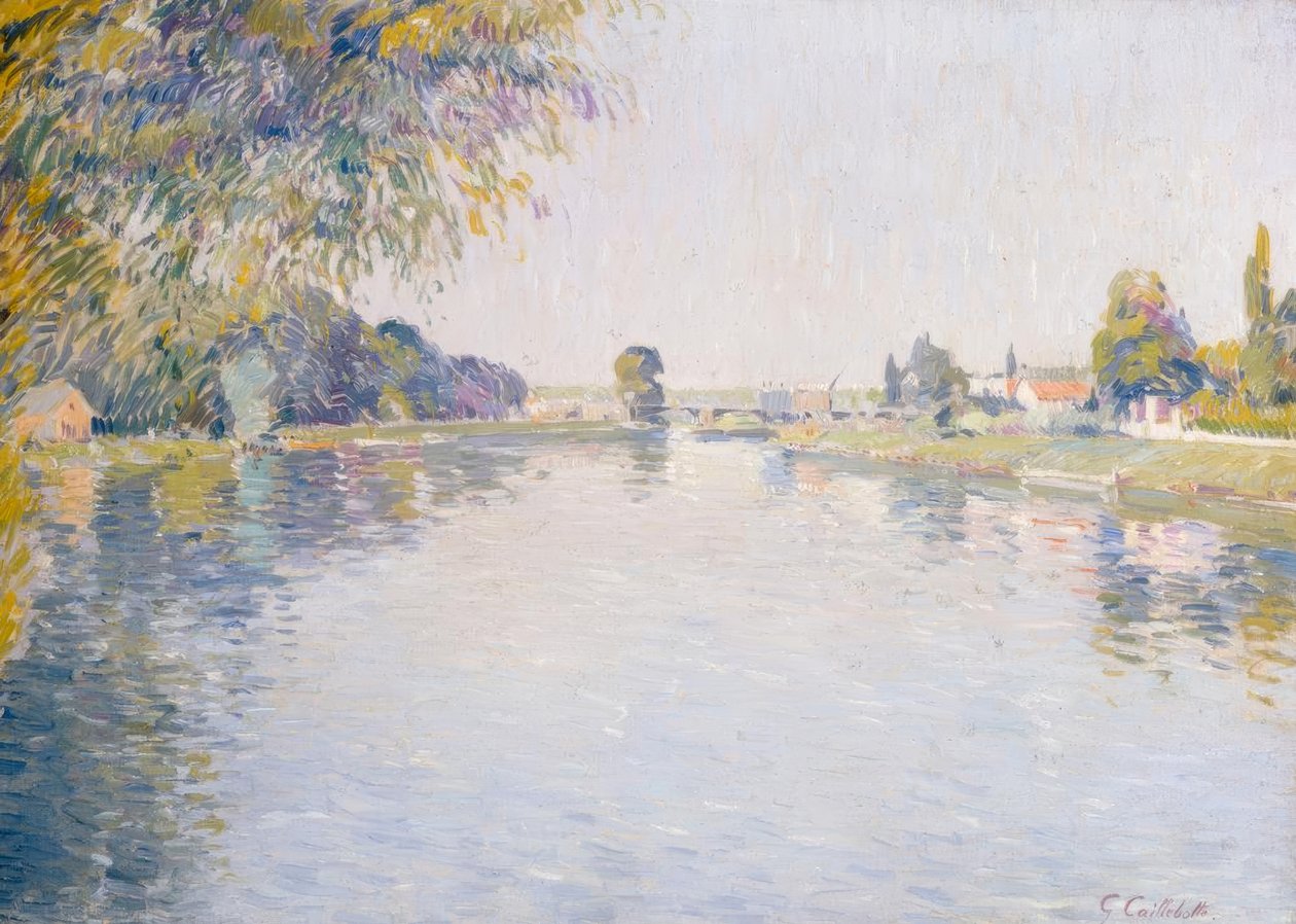 Vue de la Seine et de la rive d’Argenteuil, vers le pont de von Gustave Caillebotte