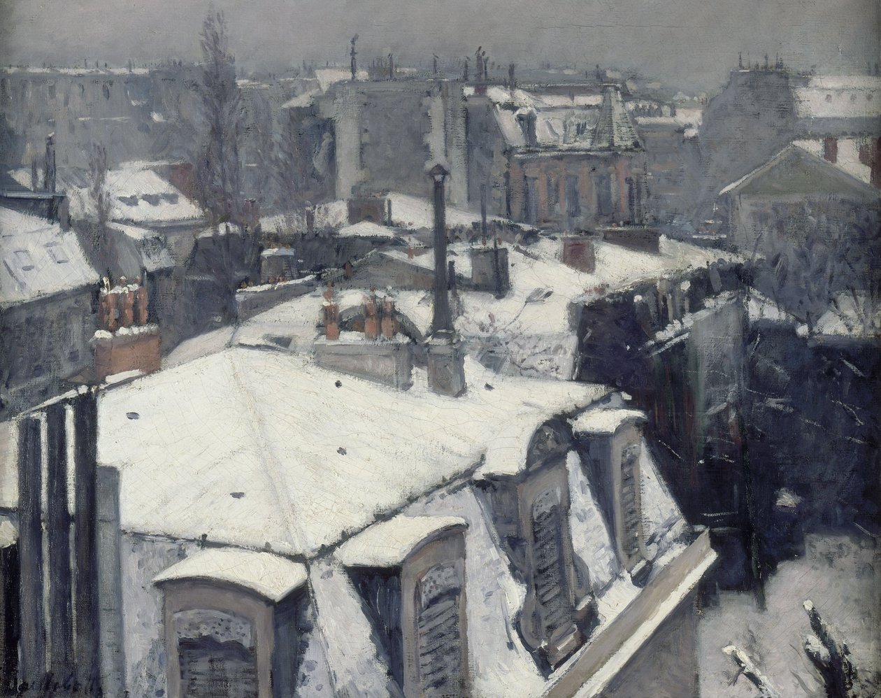 Dächer im Schnee von Gustave Caillebotte