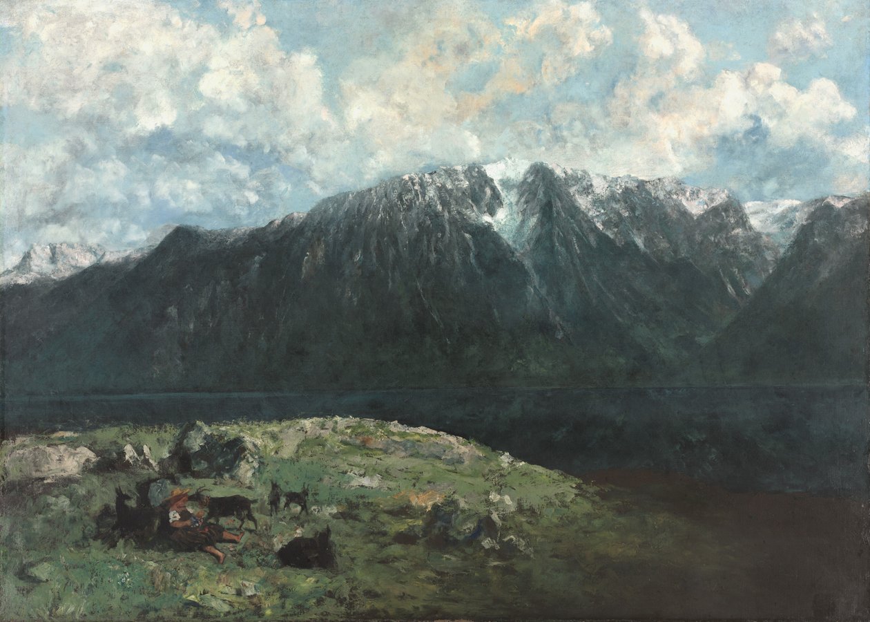 Panoramablick auf die Alpen, Les Dents du Midi von Gustave Courbet