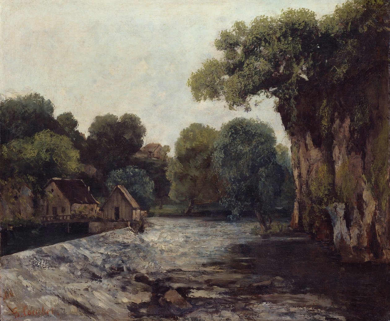 Das Wehr an der Mühle von Gustave Courbet