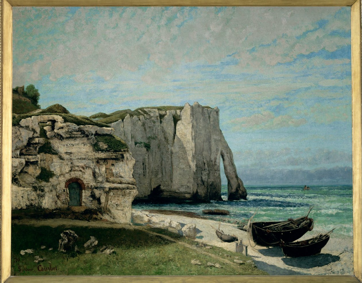 Die Klippe von Etretat nach einem Gewitter von Gustave Courbet