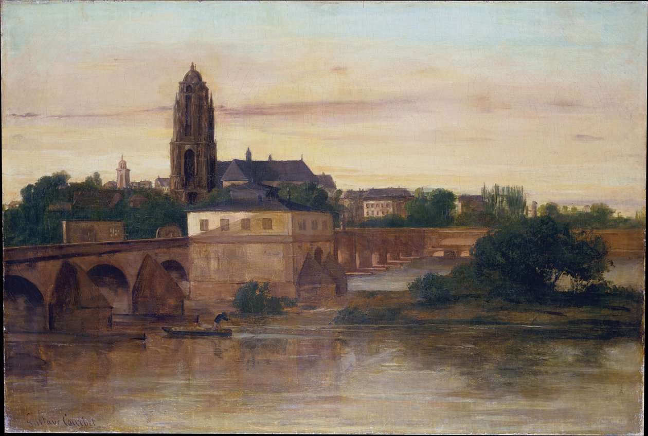Blick auf Frankfurt mit der Alten Brücke von Sachsenhausen von Gustave Courbet