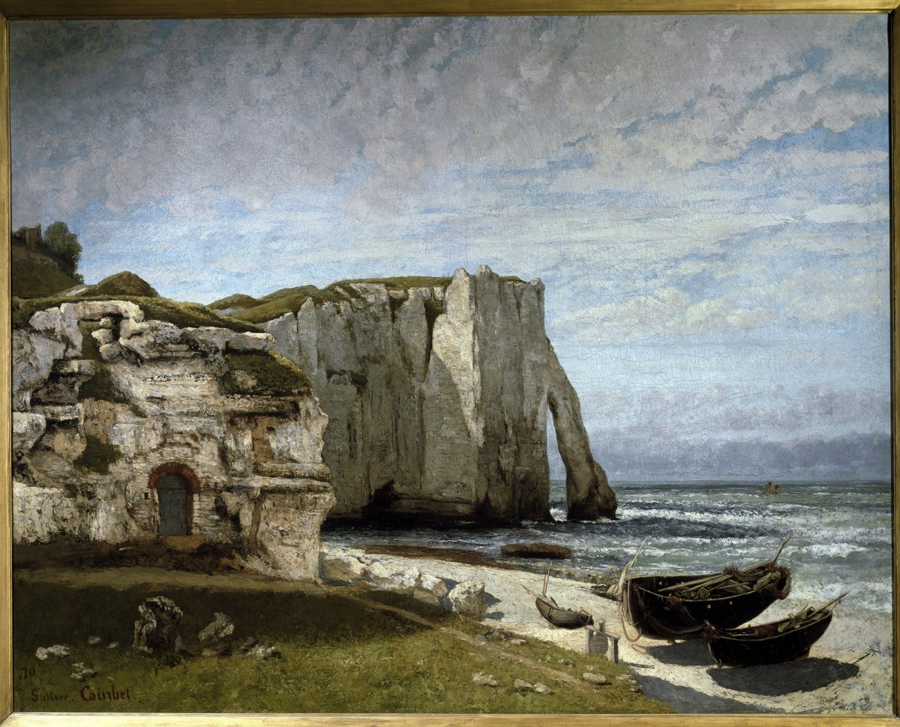Blick auf die Klippen von Étretat nach dem Sturm, Normandie von Gustave Courbet