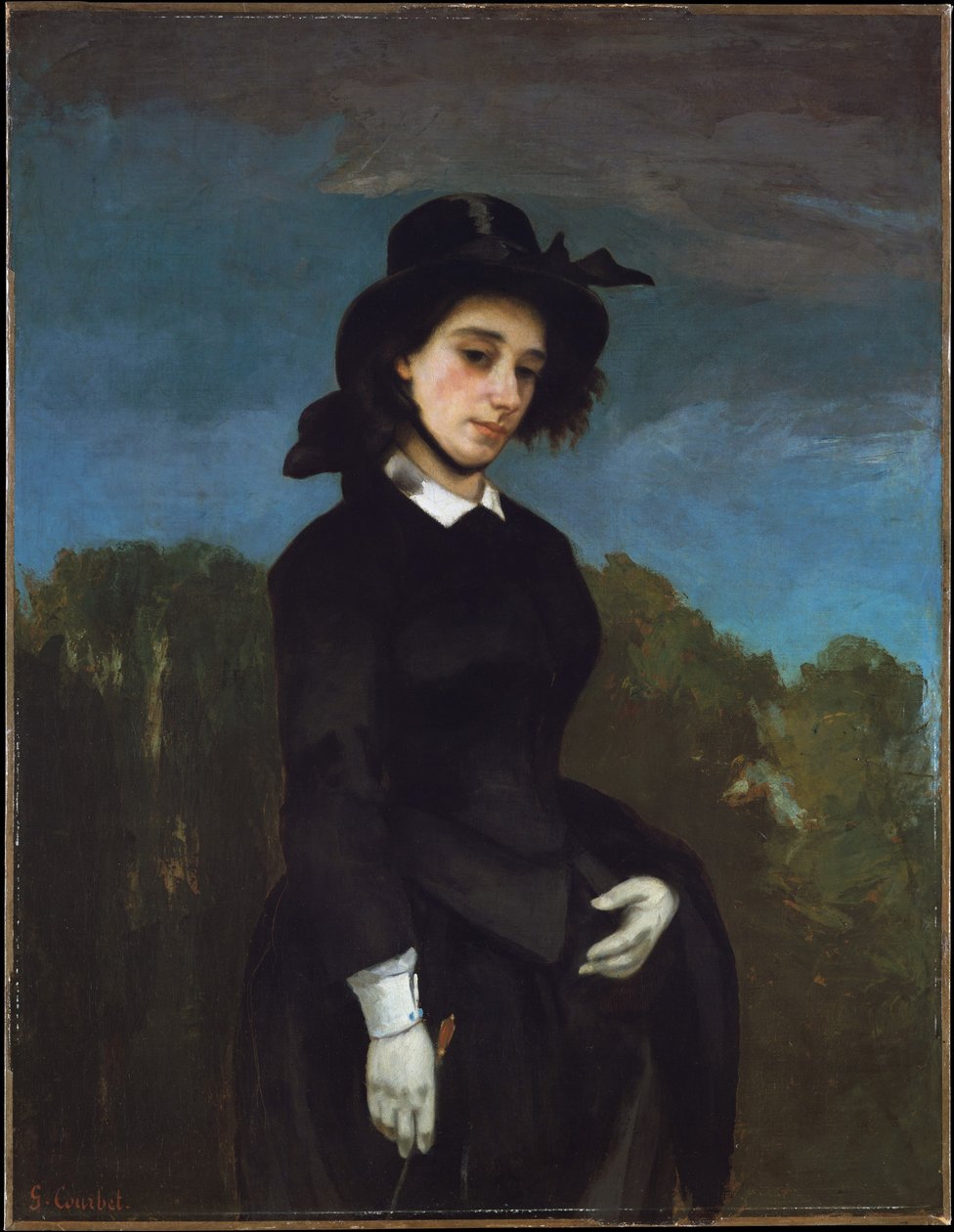 Frau in Reitkleidung von Gustave Courbet