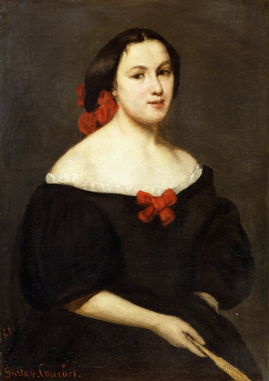 Frau mit einem Fächer, 1861 von Gustave Courbet