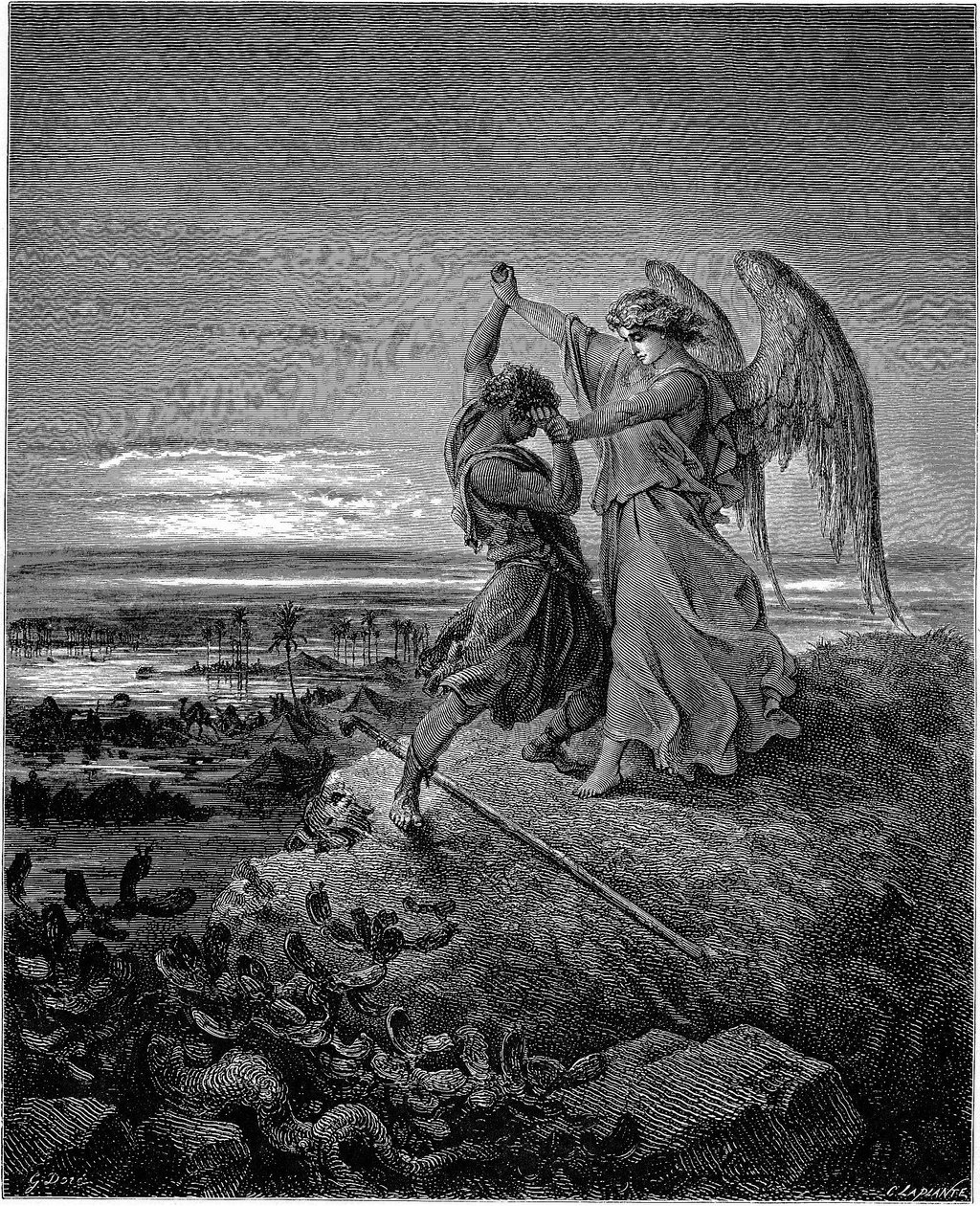 Jakob ringt mit dem Engel (Gen. 32:24-32) von Gustave Dore