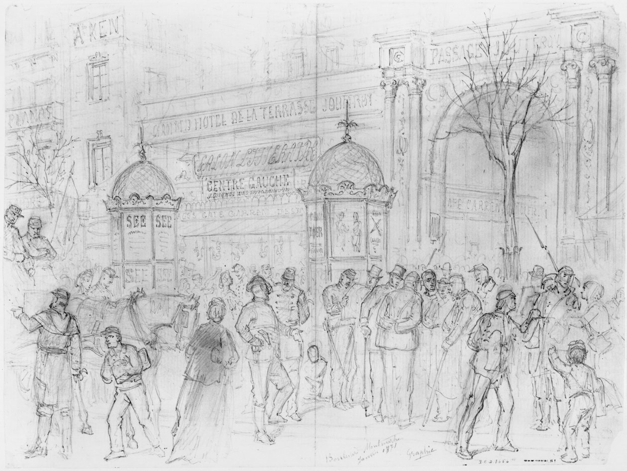 Album der Belagerung von Paris, Boulevard Montmartre, Januar 1871 von Gustave Dore