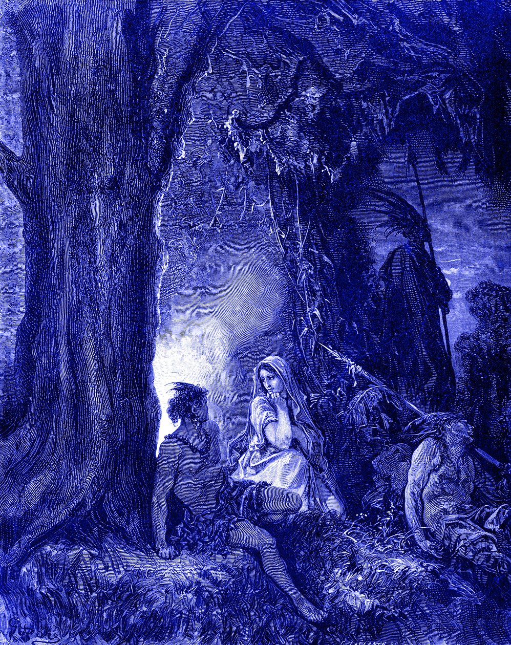 Chactas und Atala, Gravur von Doré von Gustave Dore