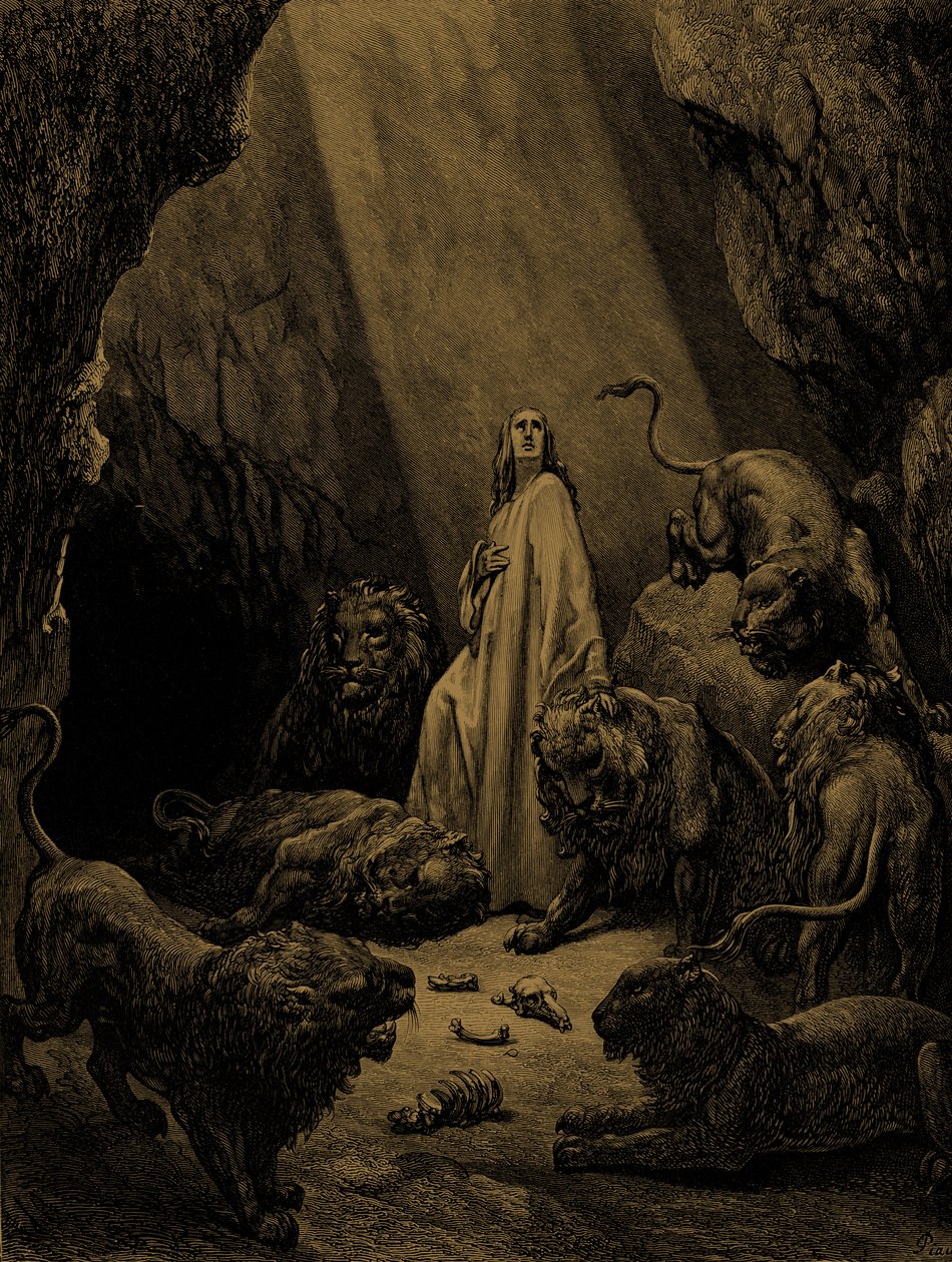 Daniel in der Löwengrube, von Doré von Gustave Dore