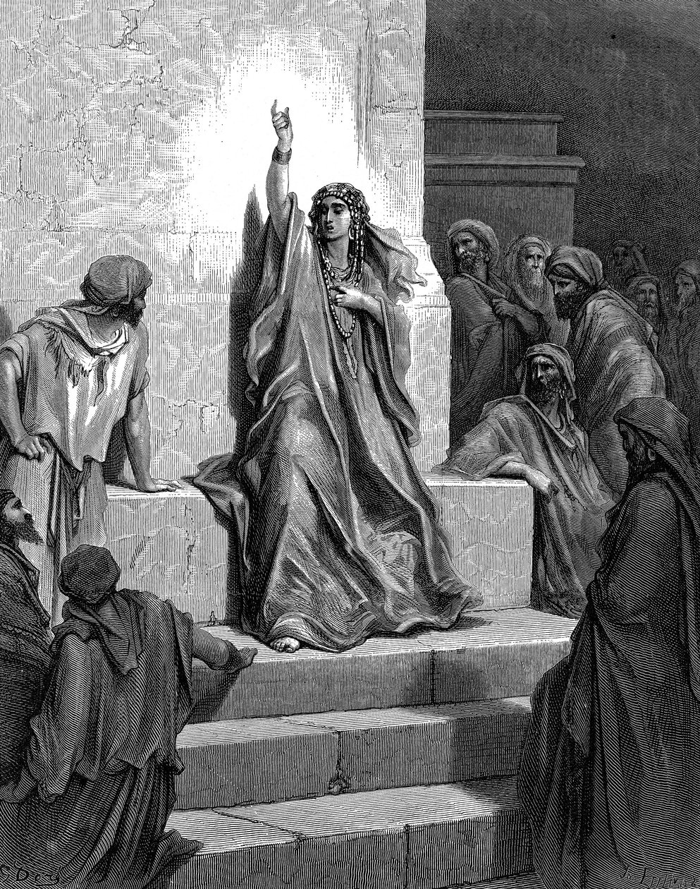Deborah, hebräische Prophetin und Richterin, 1866 von Gustave Dore