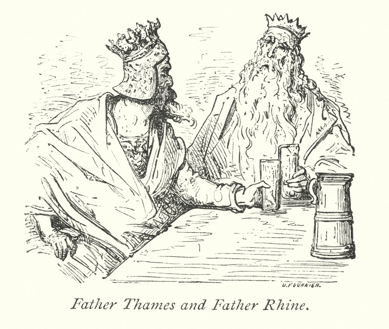 Vater Themse und Vater Rhein von Gustave Dore
