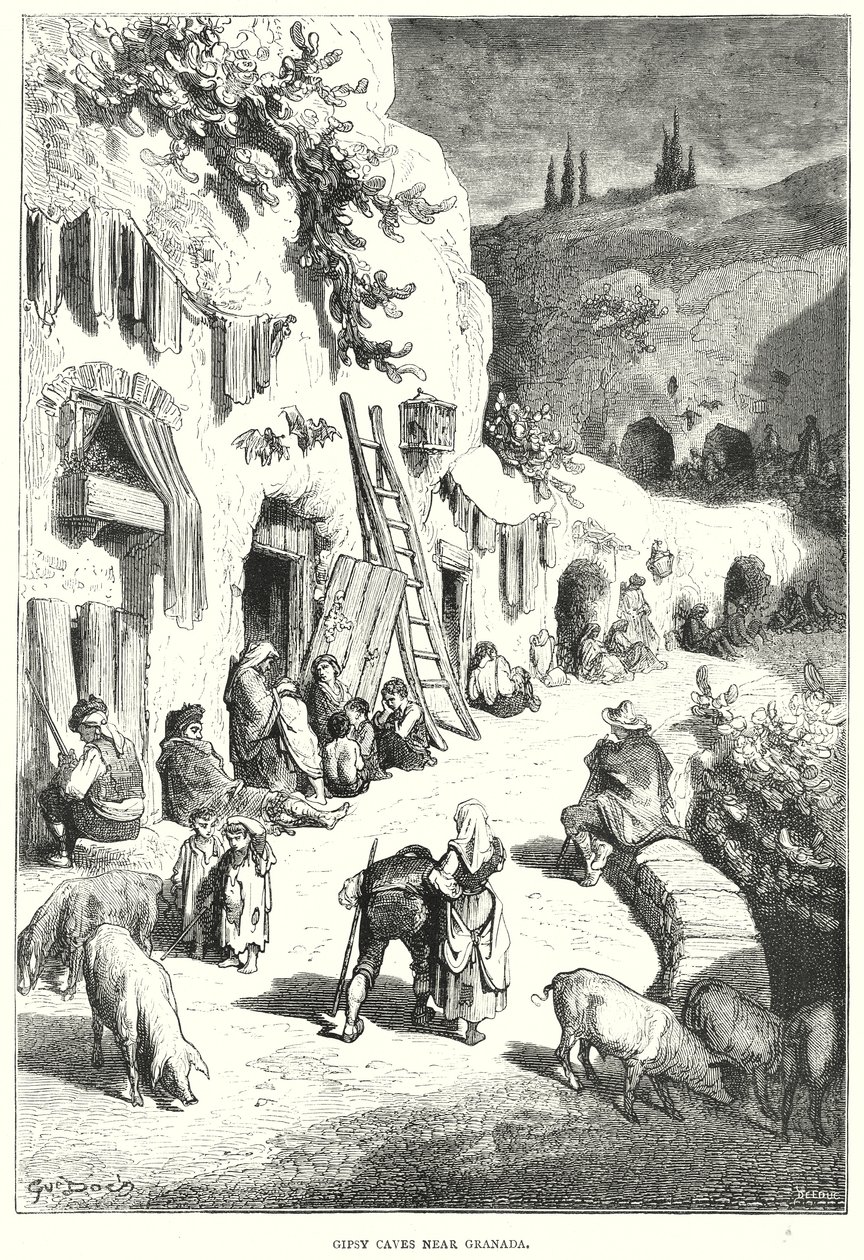 Zigeunerhöhlen bei Granada von Gustave Dore