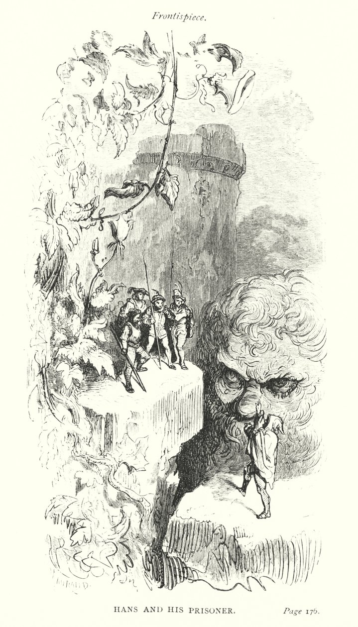 Hans und sein Gefangener (Gravur) von Gustave Dore
