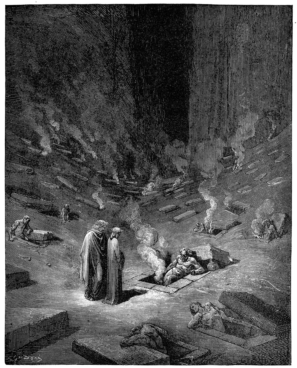 Hölle: die Stadt Dis, römischer Gott der Unterwelt, 1863 von Gustave Dore