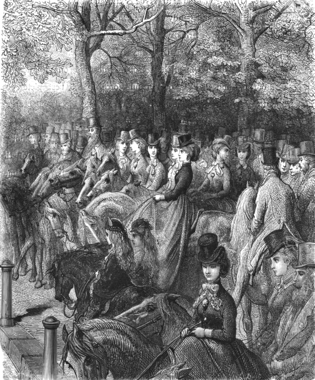 Hyde Park Corner - The Row, 1872 von Gustave Dore