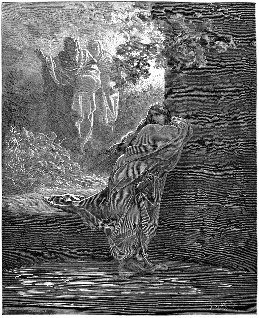Susanna im Bade: Illustration von Gustave Doré (1832-1883) für die Bibel von Gustave Dore