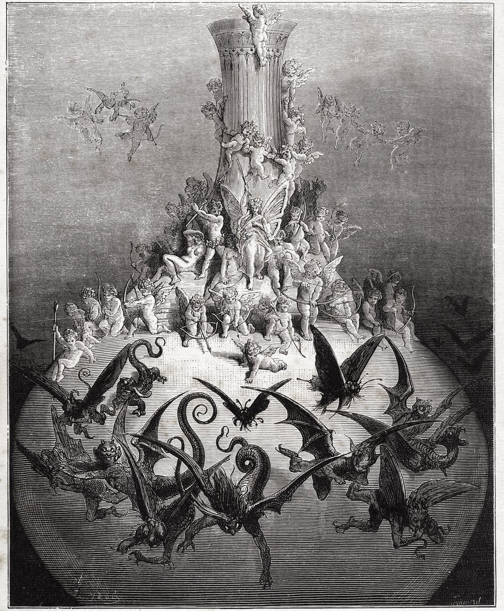 Die göttliche Flasche, Pantagruel - von Rabelais von Gustave Dore