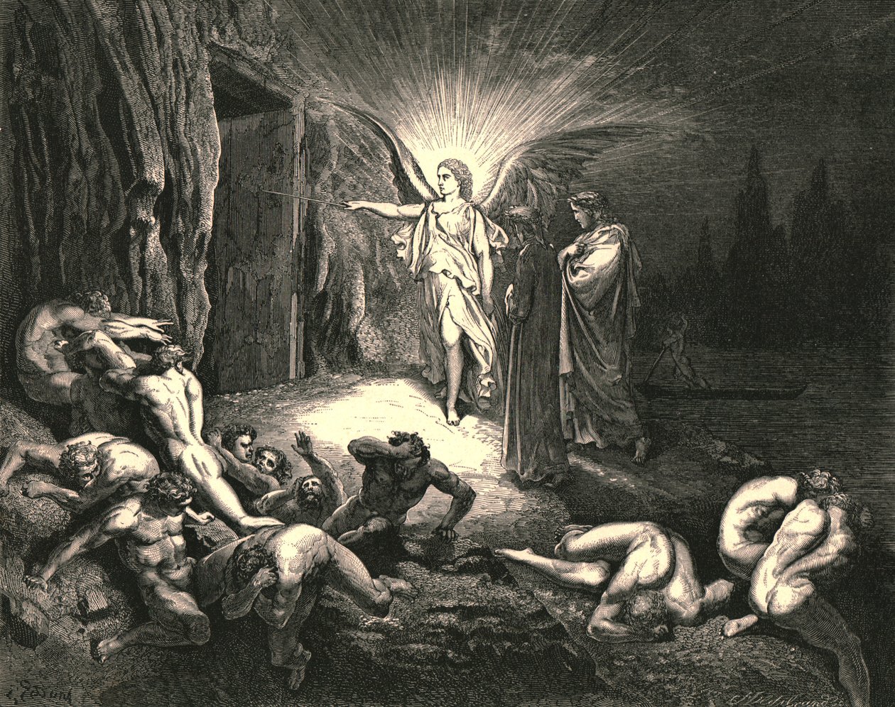 Zum Tor kam er, und mit seinem Stab berührte er es, ca. 1890 von Gustave Dore