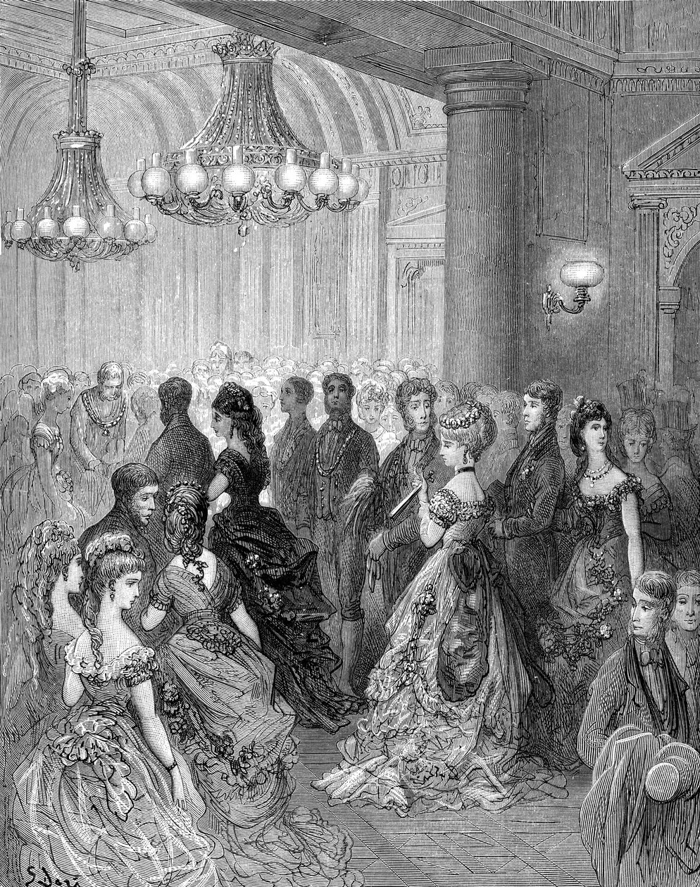 Viktorianischer Ball im Mansion House, London, Gravur von Gustave Doré von Gustave Dore