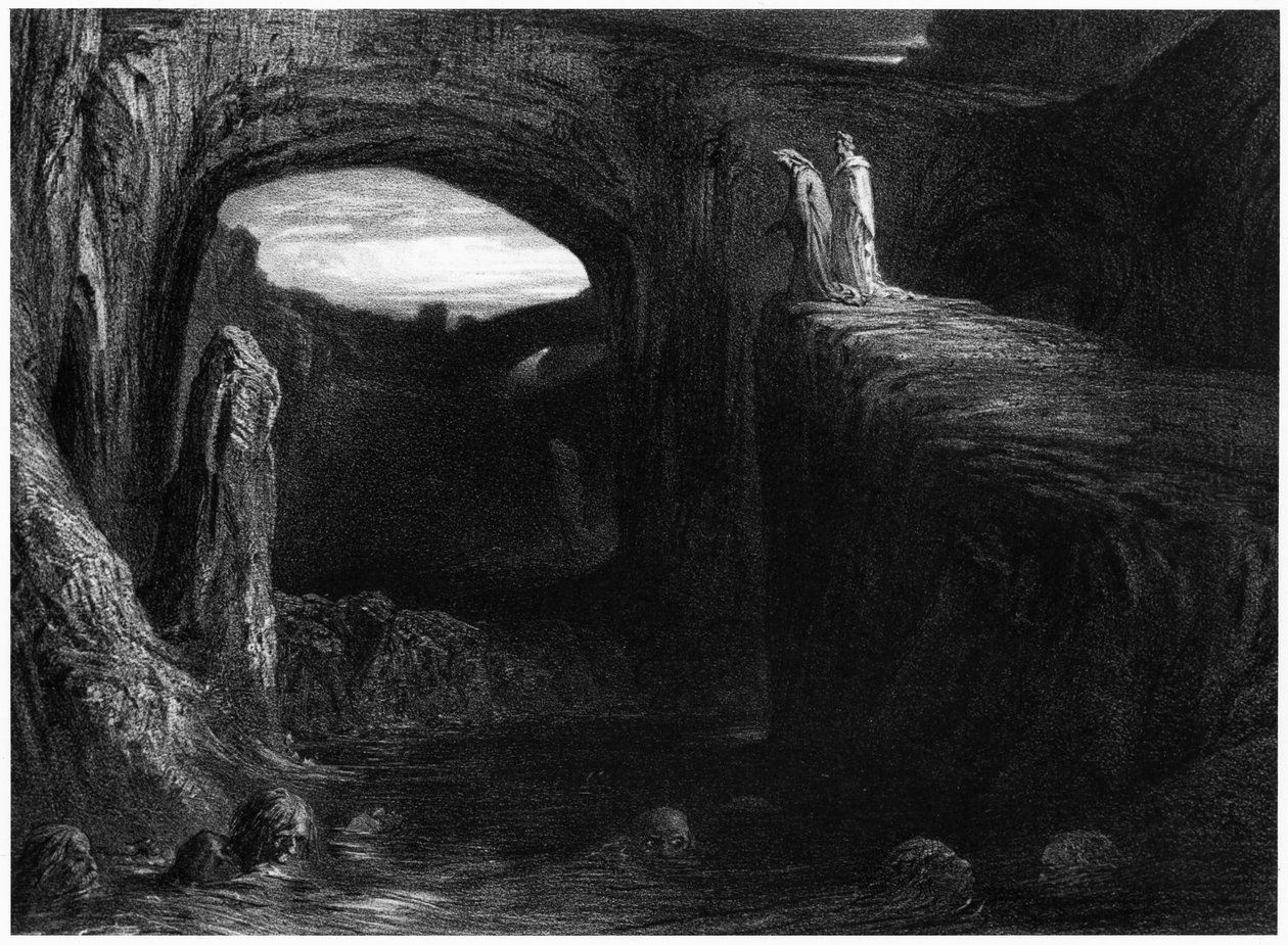 Virgil und Dante betreten die Hölle, Illustration aus 