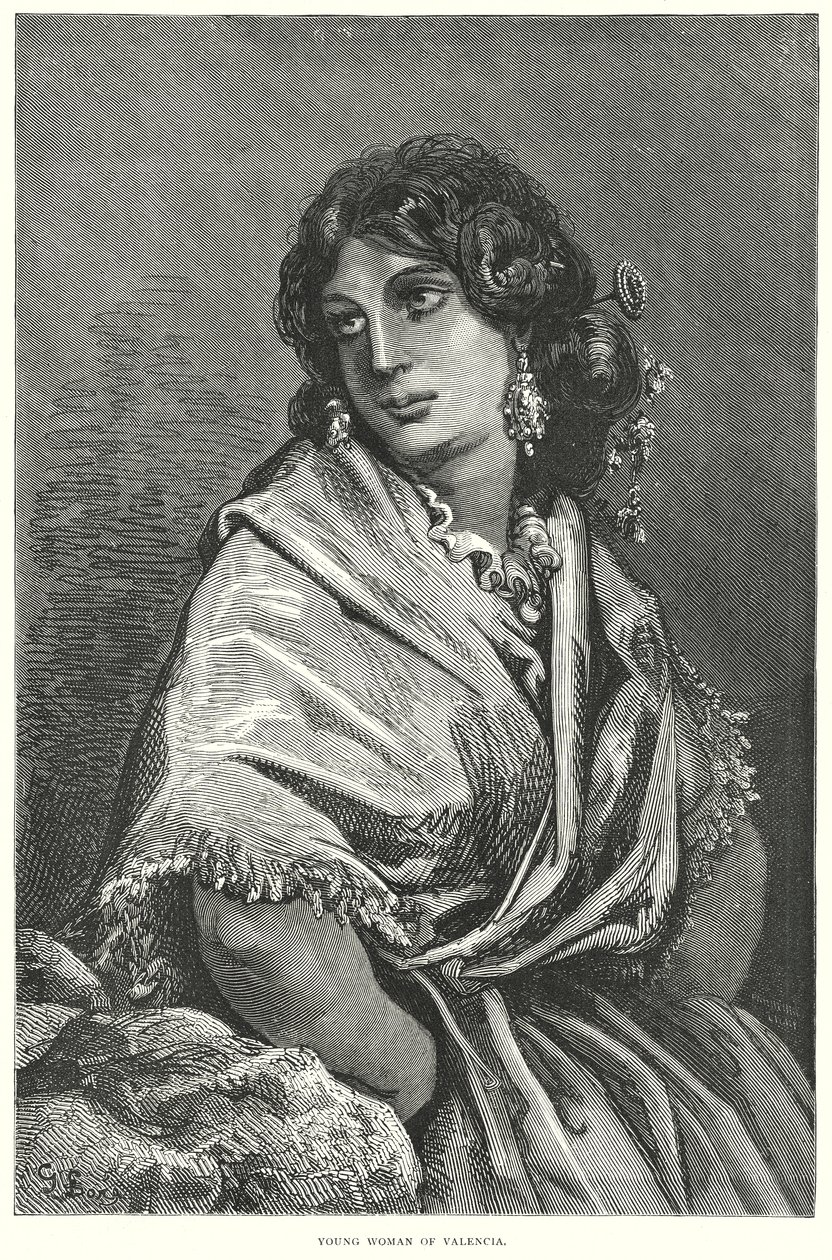 Junge Frau aus Valencia von Gustave Dore