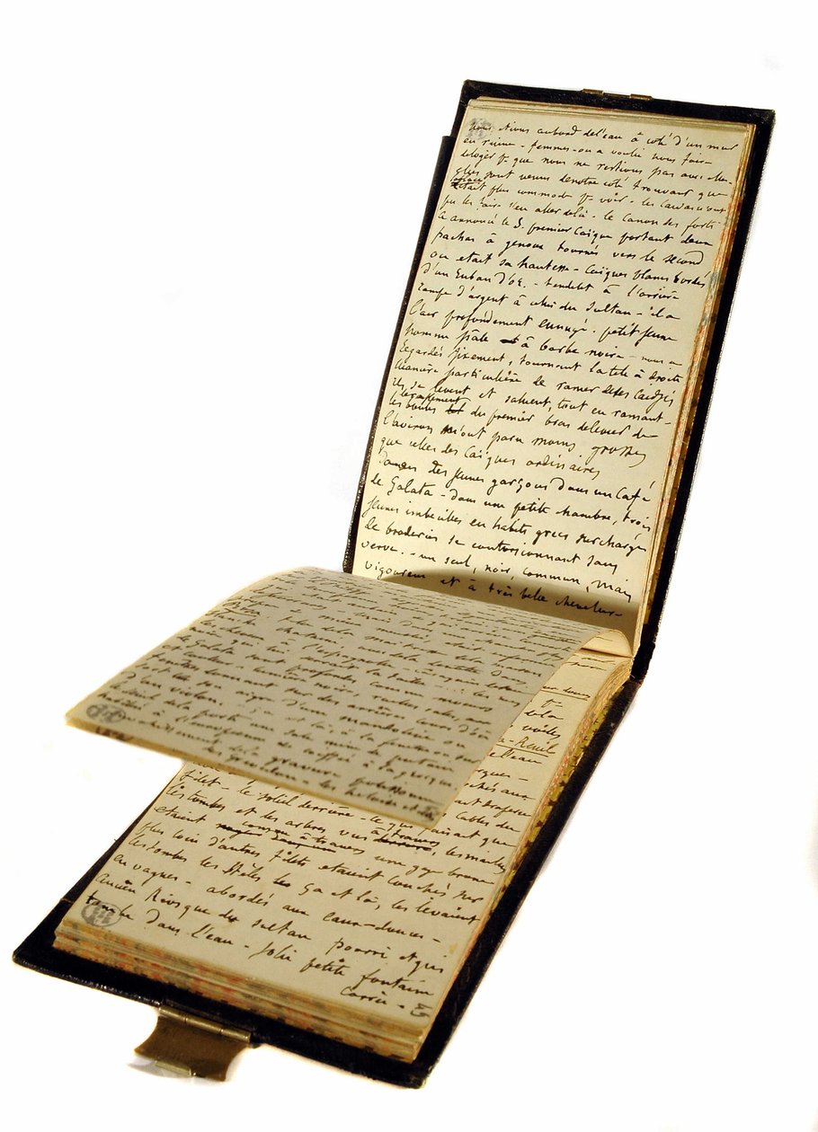 Reisebuch von Gustave Flaubert (1821-1880), französischer Schriftsteller, historische Bibliothek von Gustave Flaubert