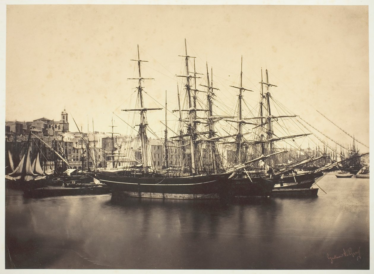 Schiffe im Hafen von Sète, 1857 von Gustave Le Gray
