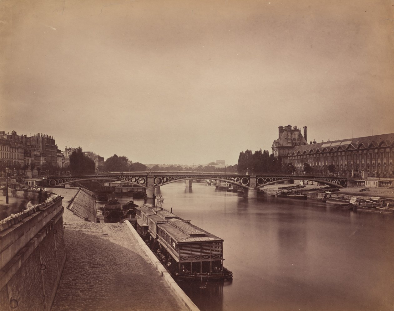 Pont du Carrousel, Paris: Blick nach Westen von der Pont des Arts, 1856-1858 von Gustave Le Gray