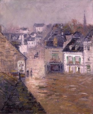 Feiner Regen, Pont Aven, ca. 1922 von Gustave Loiseau