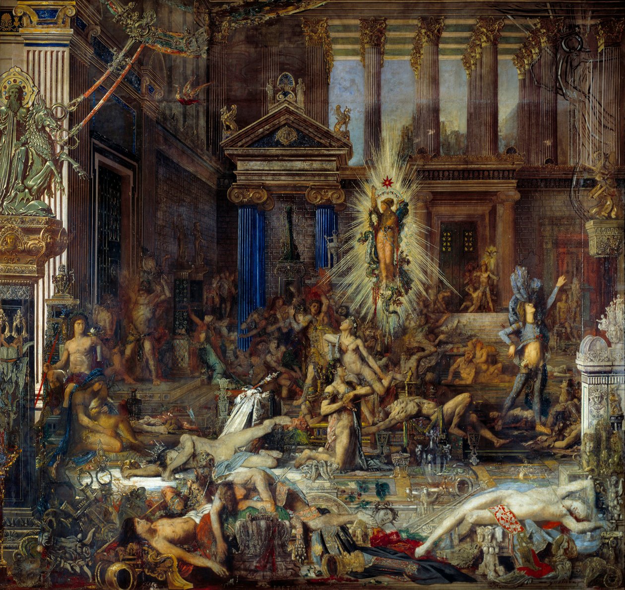 Die Freier: Erzählung aus Homers Odyssee über das Massaker an den Freiern der Penelope bei der Rückkehr des Odysseus von Gustave Moreau