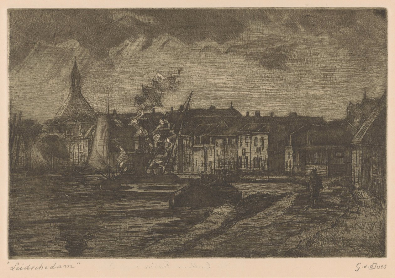 Leidschendam von Gustave van der Does (signed by artist)